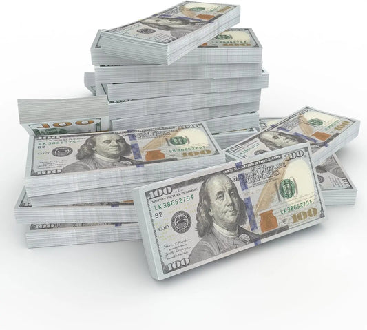 NovaPlay 1000 Pcs Play Money - Premium Fake Prop Money for Movies, Games &amp; Education - Realistic Design Prop Cash Bills for