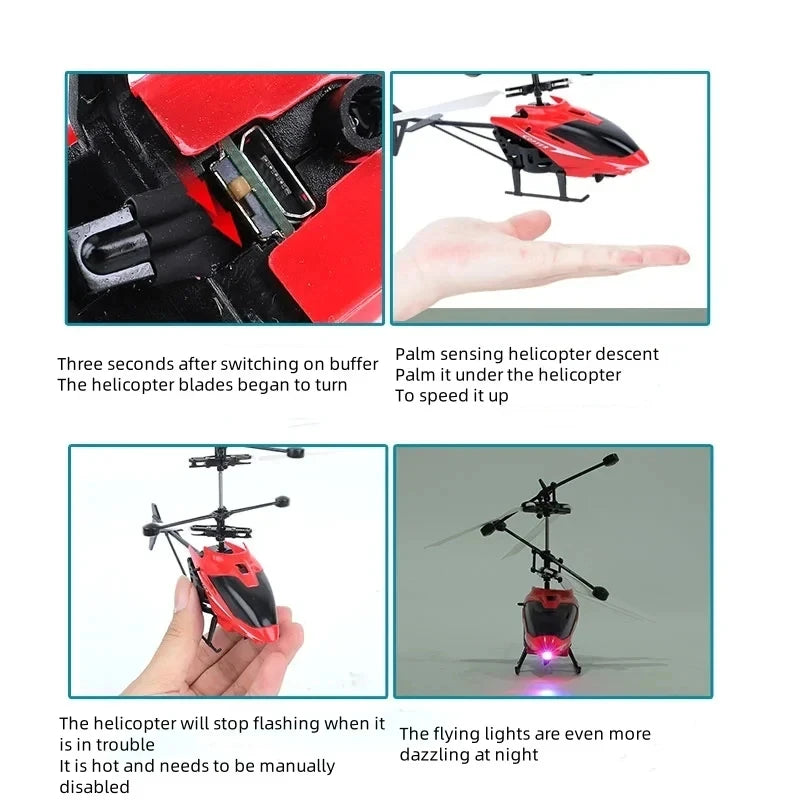Rechargeable Mini RC Drone Remote Safe Fall-resistant RC Helicopters Drone Children Toys（No remote control battery）