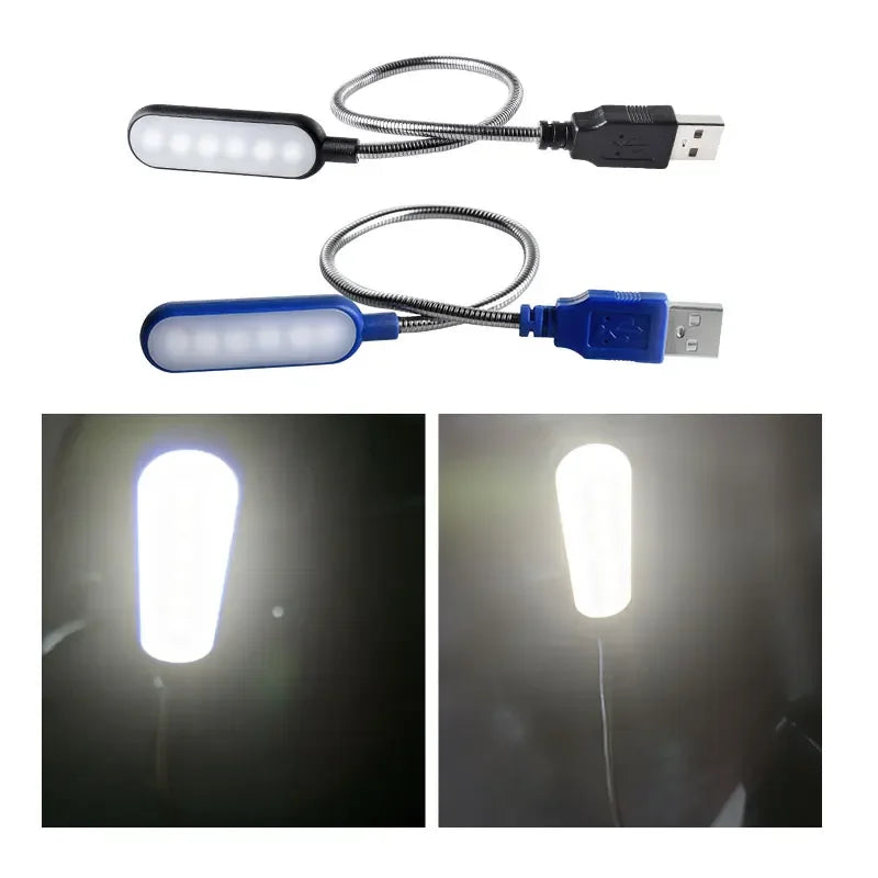 1PC Mini USB LED Light Book Light Flexible Reading Lamp Portable Night Light For Power Bank Laptop Notebook PC Computer