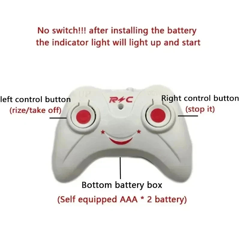 Rechargeable Mini RC Drone Remote Safe Fall-resistant RC Helicopters Drone Children Toys（No remote control battery）