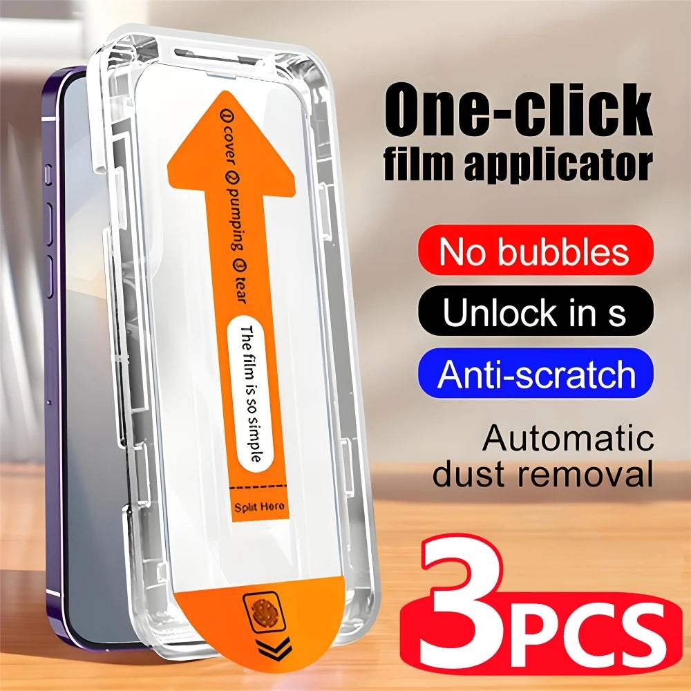 NNBILI Oleophobic Coating Dust Free Easy Installation Screen Protector For iPhone 14 11 13 12 15 16 Pro Max Mini XS X XR Glass